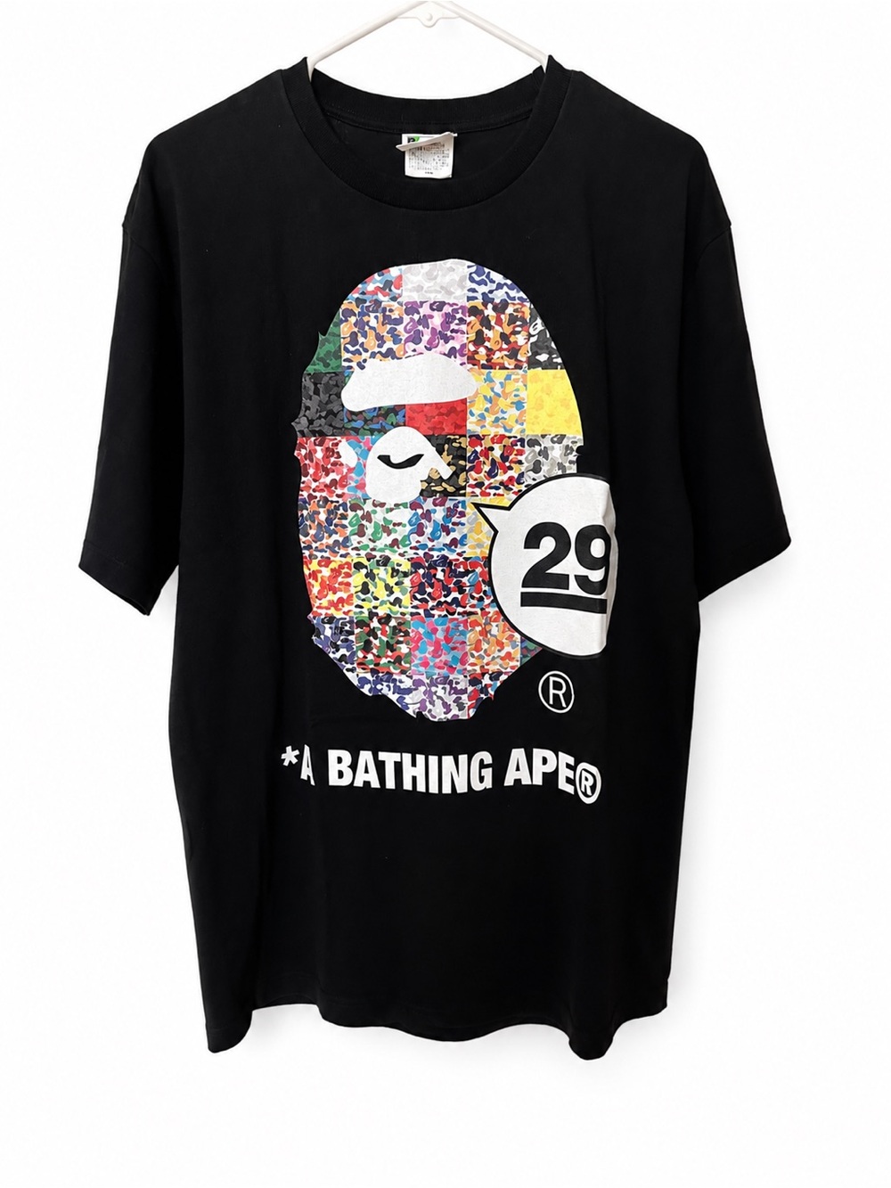 A Bathing Ape® Bape 29th Anniversary Mosaic Camo Tee - Black
